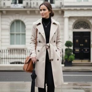 NWOT Reitmans M Old Money Quiet Luxury Contemporary Double Breasted Trench Coat